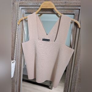 House of Harlow 1960 Revolve compression knit tank top in a beige or tan color